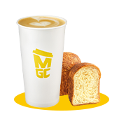[107016] Danish Bread Hot Café Latte Set